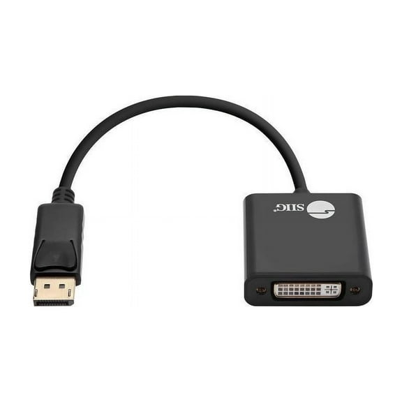 SIIG DisplayPort to DVI Adapter - Male to Female DP to DVI Cable Converter for DisplayPort Enabled Computer Systems - 1080p @60Hz