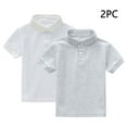 thumbnail image 2 of Zpanxa Chemise Boutonnée pour Garçons Été Décontractée Couleur Unie Manches Courtes Col Rond Chemise Lot de 2 avec Nylon Spandex 12 Ans, 2 of 7