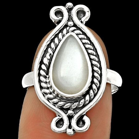 Natural Srilankan Moonstone 925 Sterling Silver Ring s.7 Jewelry R-1108 SDR170762