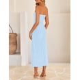 thumbnail image 4 of Vestido ZESICA 2025 Summer Boho Floral Sin Tirantes Bodycon Azul, 4 of 8