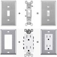 thumbnail image 5 of 6Pcs Wall Plate Wall Socket Switch Plate Toggle Switch Double Round Plate Stainless Steel Wall Plate, 5 of 7