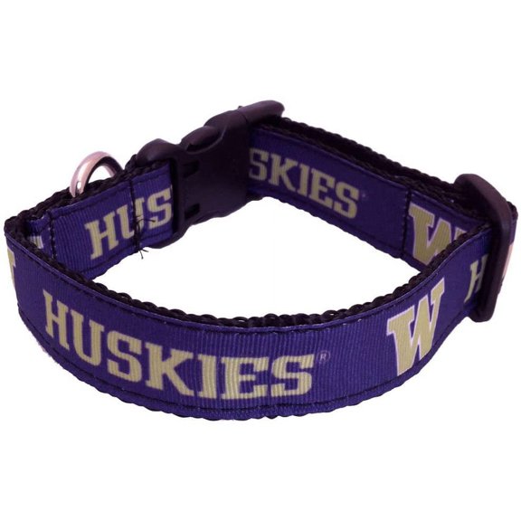 Brand New Washington Pet Dog Collar(X-Small), Official Huskies Logo/Colors