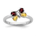 thumbnail image 3 of Auriga Fine Jewelry 925 Sterling Silver Polished Citrine and Garnet Butterfly Ring for Women Size 8, 3 of 6