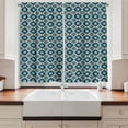 thumbnail image 2 of Ambesonne Boho Kitchen Curtains, Flower Motif Squares, 55"x45", Pale Orange Night Blue, 2 of 3