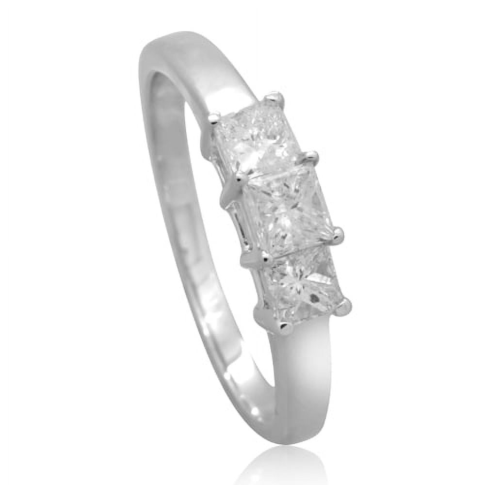 14K White Gold 0.75 CTTW Three Stone Diamond Ring