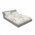 thumbnail image 3 of Ambesonne Floral Fitted Sheet & Pillow Sham Set, Botanical Spring Petals, Twinxl, Multicolor, 3 of 3