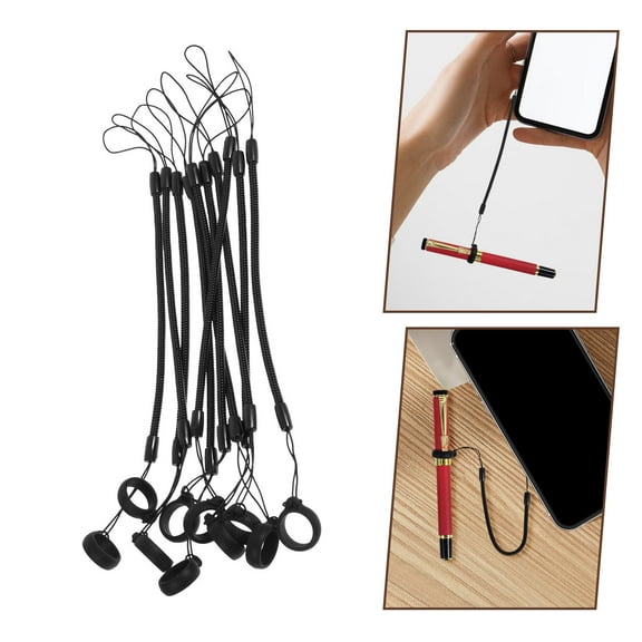 10 Pcs Anti Lost Elastic Lanyard for Stylus Pen with High Elasticity Black Reusable Plastic for
