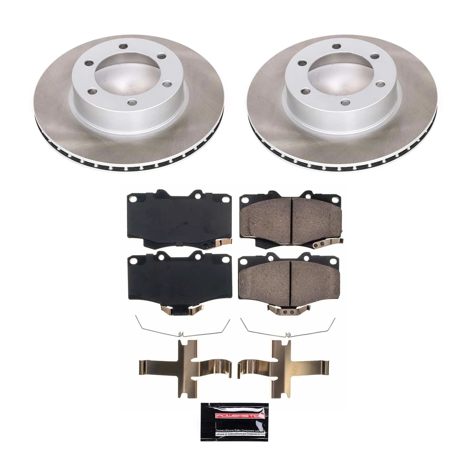 PowerStop Front Semi-Coated Rotor and Low-Dust Ceramic Brake Pad Kit SC1236