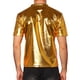 thumbnail image 3 of Camiseta de fiesta disco de manga corta brillante y metálica para hombres INSPIRE CHIC S dorado brillante, 3 of 6
