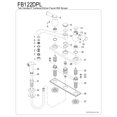 thumbnail image 4 of Kingston FB122DPL Paris Two-Handle 4-Hole 8" Centerset Kitchen Faucet with Side Sprayer in Polished Chrome, 4 of 5