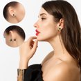 thumbnail image 4 of Homemaxs 6 Pairs of Titanium Stainless Steel Earrings Cubic Zirconia Fashion Earrings Studs Screw Stopper Earrings Jewelry Presents, 4 of 6