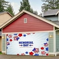 Bunting Memorial Day Garage Door Decoration Garage Door Banner Mural Cover 7 X 16 Feet Large
