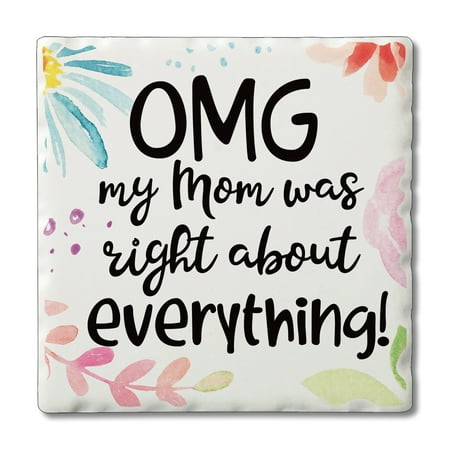 

CounterArt Single Absorbent Stone Tumbled Tile Coaster Mom Was Right