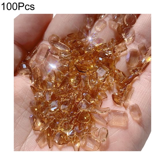 100Pcs/Bag Nail Decorations Irregular Shape DIY Crafts Flat Bottom Glass Stones Nail Rhinestones for Nail Design