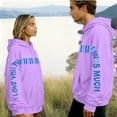 thumbnail image 2 of Valentine's Day Matching Hoodies for Couples I Love You This Much Sweatshirt Long Sleeve Pullover Tops Cute Oversized Sweatshirt for Him Her, 2 of 8