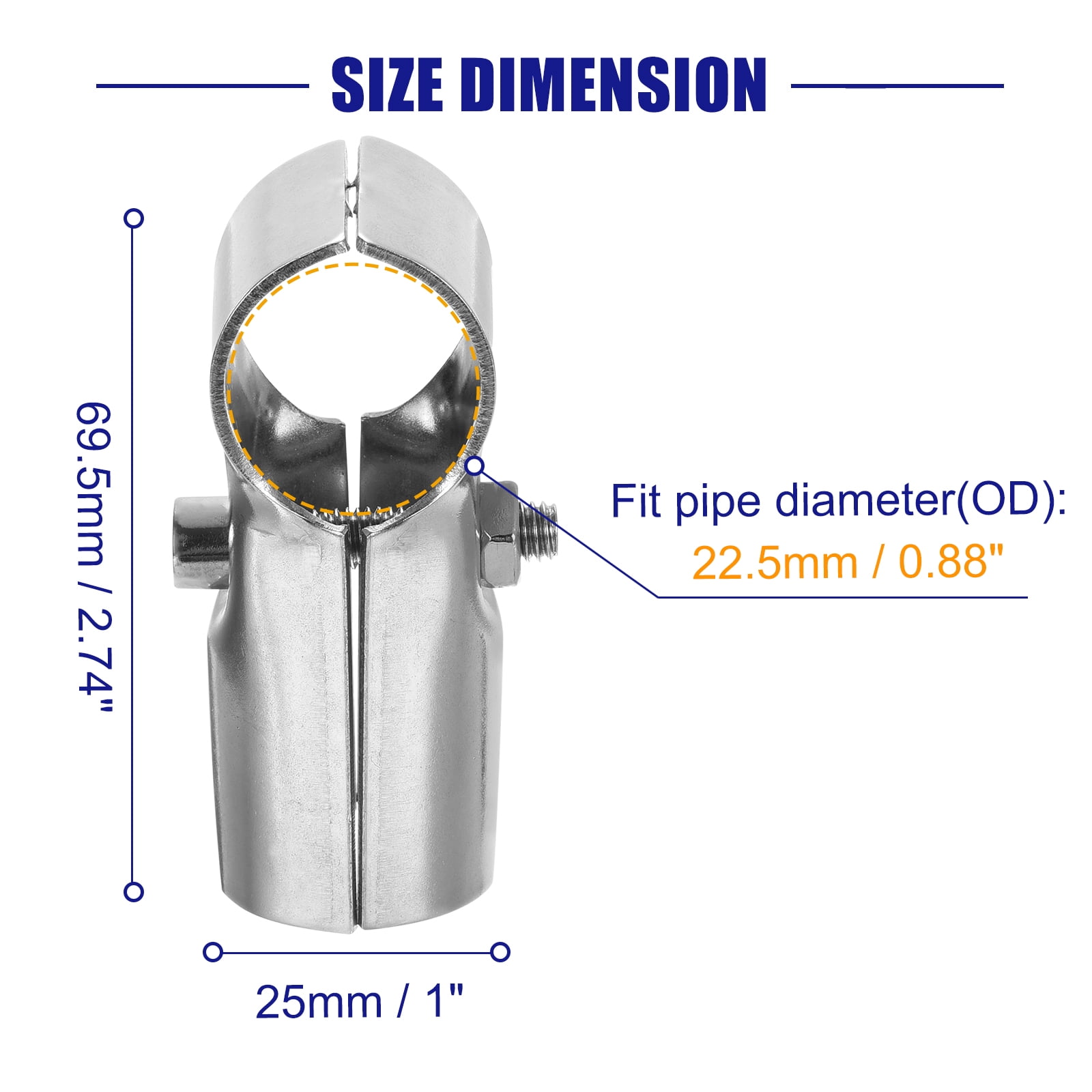 Uxcell 20Pack Structural Pipe Connector, T Pipe Clamp Connector O.D.: 1"(25 mm), Silver