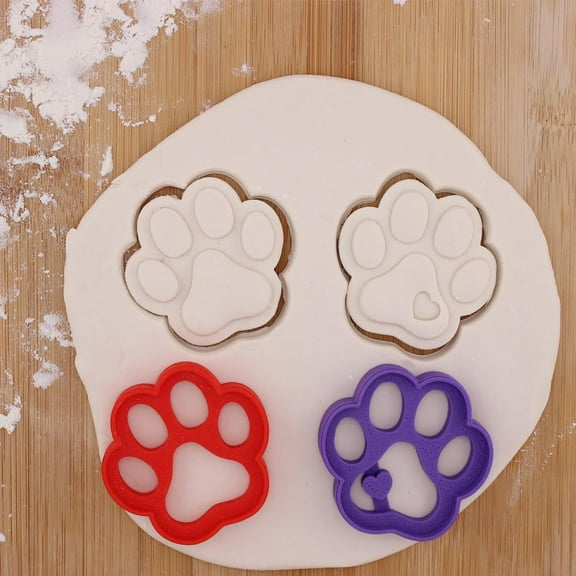 2 pack of Cute Dog Paw Cookie Cutter Combo- 2.2x2.1”, - Hand Made in the USA by Mighty Gadget