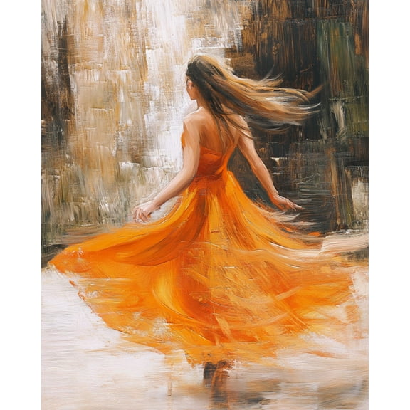 Paint by Numbers Kits for Adults-Girl's Back in Long Skirt- Beginners Digital Oil Paint by Number for Adults Easy Canvas for Home Wall Decoration and Gifts 16X20 inch-