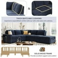 thumbnail image 4 of Oversized Modular Sectional Sofa, L-shaped Sectional Sofa Couch with Storage Space, USB Ports, and Cup Holders on the Armrests, Suitable for Living Rooms Offices and Apartments, Blue, 4 of 7