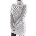 thumbnail image 1 of Womens Sweater Dress Long Sleeve Turtleneck Sweater Dresses Knitted Midi Sheath Jumper Dresses, 1 of 3