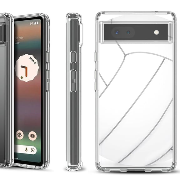 Shockproof Bumper Phone Case for Google Pixel 6a, by OneToughShield ® - Volleyball
