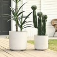 thumbnail image 2 of Round Tropical Planters Set - 13.6" Outdoor Planters - Modern Plastic Pot Set of 2 - Home Decor, 2 of 6
