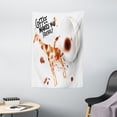 thumbnail image 1 of Coffee Art Tapestry, Be Outgoing and Sociable Inspiration Hot Drink Friendly Giraffe Figure, Wall Hanging for Bedroom Living Room Dorm Decor, 40W X 60L Inches, Brown Orange Black, by Ambesonne, 1 of 2