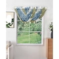 thumbnail image 2 of Waterfall Valances for Windows, Blue Hydrangea Kitchen Sheer Valance Curtains, Spring Vintage Botanical Butterfly Rod Pocket Elegant Swag Valances for Living Room Bedroom, 47.2"x38.5", 2 Panel, 2 of 8
