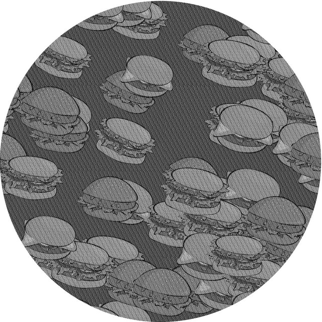 Ahgly Company Tapis Rond Lavable en Machine Intérieur Transitionnel Gris Canon, 5 Pieds Rond