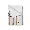thumbnail image 2 of Egypt Soft Flannel Fleece Throw Blanket, Oriental Woman with Hieroglyph Dresses Silhouette Style Arrangement, Cozy Plush for Indoor and Outdoor Use, 50" x 70", Pale Brown and Black, by Ambesonne, 2 of 6