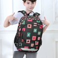 thumbnail image 6 of FORMRS Unisex School Backpack 17" Student Travel Bag with Laptop Compartment, Red Block Pattern, 6 of 7