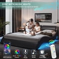 thumbnail image 3 of Queen Bed Frame Wave Like Curve Upholstered Platform Bed Frame with RGB Led Lights Underneath, Strong Wood Slats Support,Black, 3 of 12