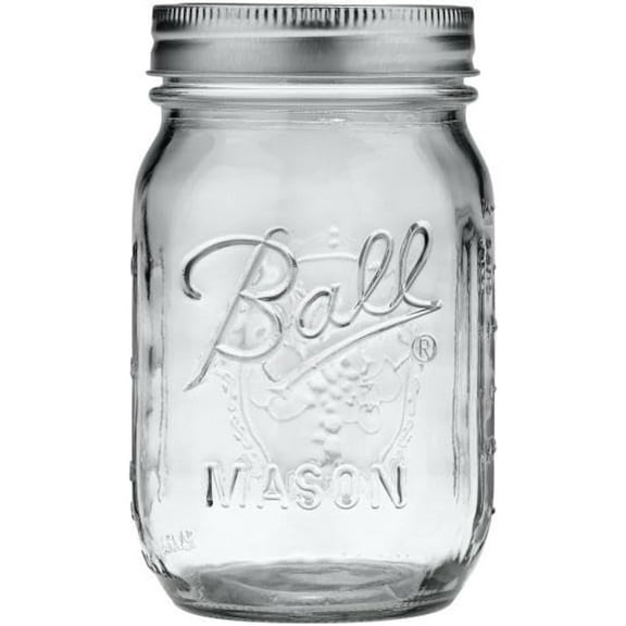 Regular Mouth Glass Mason Jars with Lids and Bands, Used for Canning (Pint, 16 Ounce (Pack of 8))