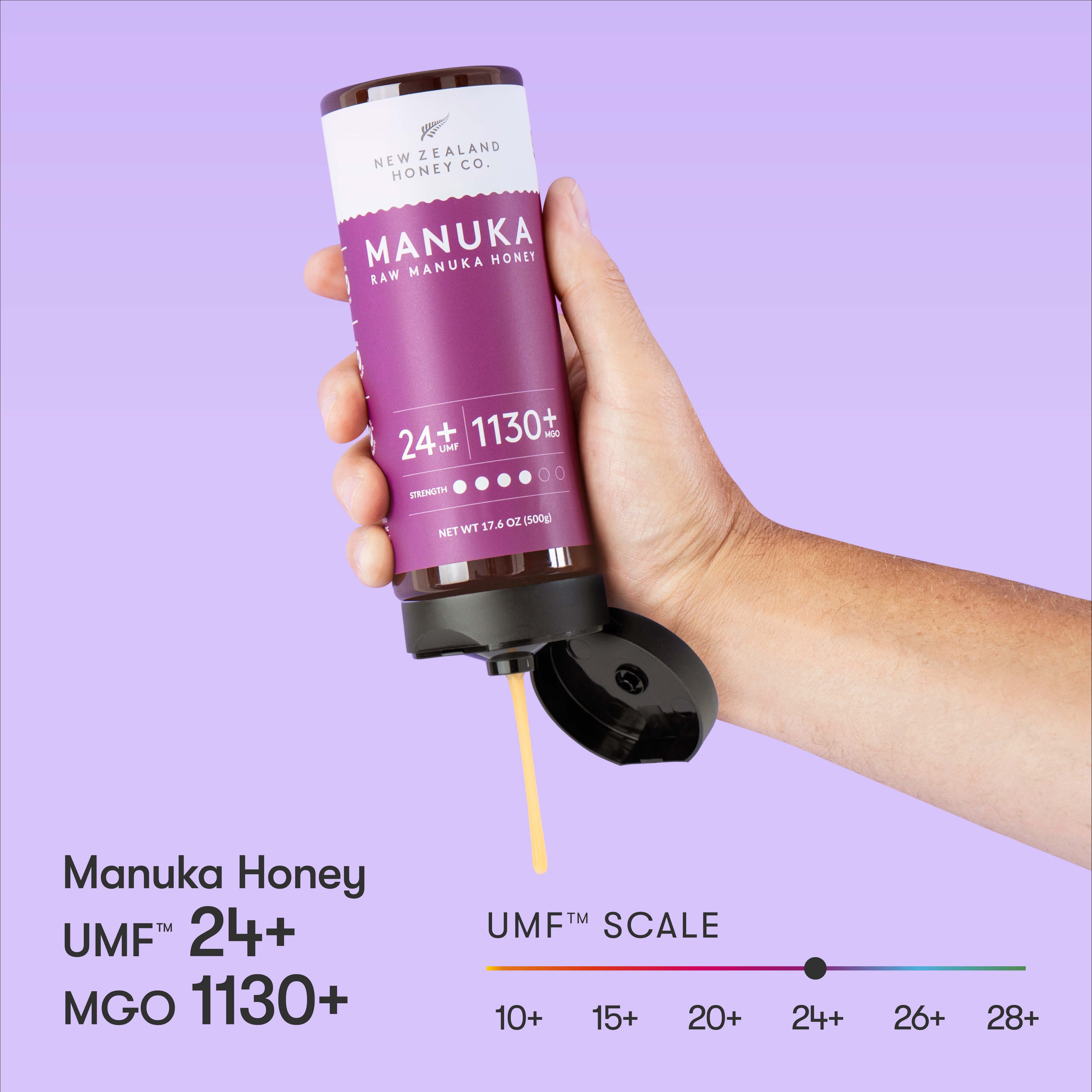 New Zealand Honey Co. UMF 24+ Squeezy | 500g | 17.6oz