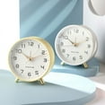 thumbnail image 2 of Alarm Clock 4.5" Bedside Analog Alarm Clock for Bedroom Battery Operated Round Clock, White, 2 of 2