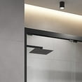 thumbnail image 6 of 60"W x 76"H Double Sliding Shower Doors, Framed Glass Doors with Towel Bars Long Handles and Top and bottom guiderails, Bathroom Water Guards Doors in Black Finish, Clear, 6 of 7