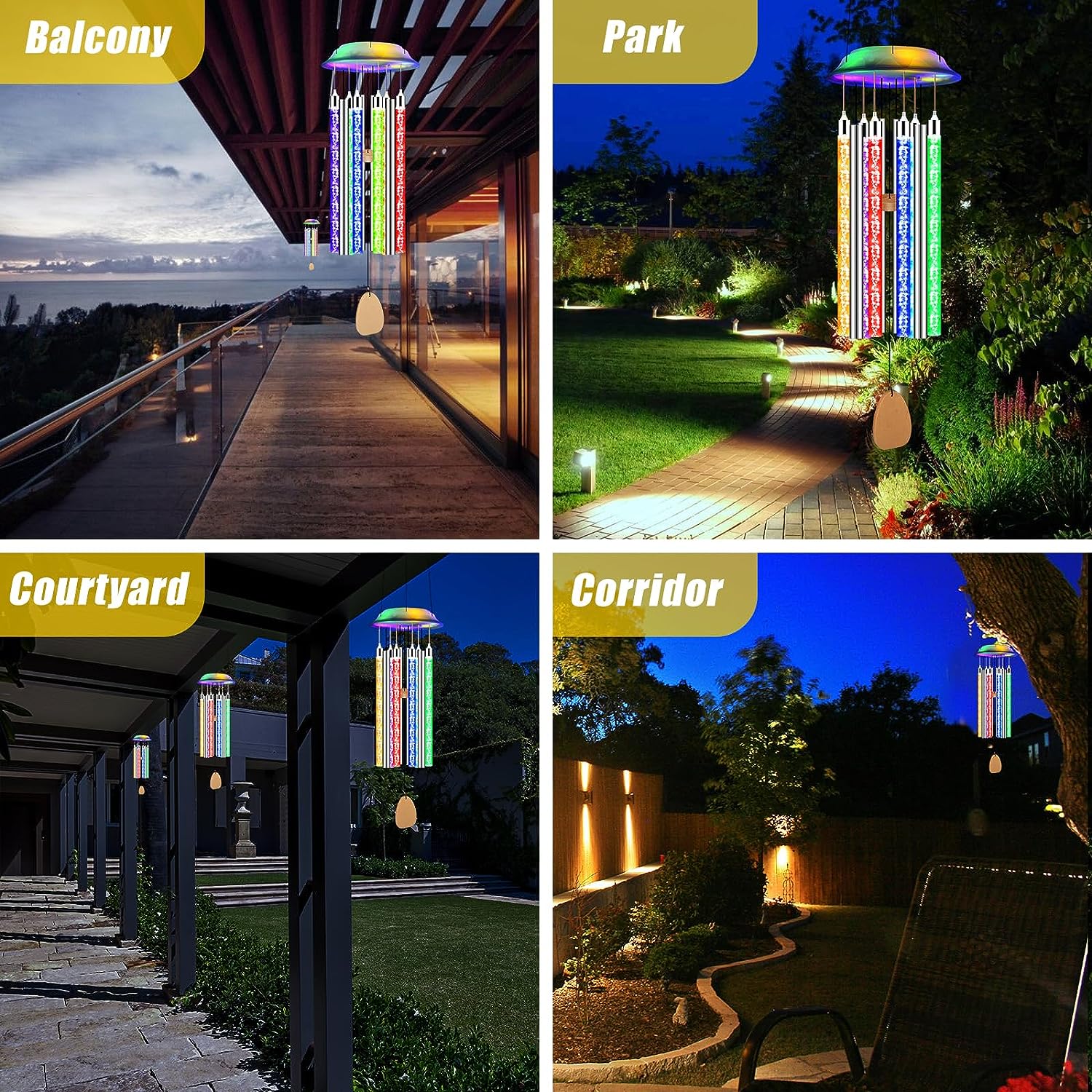 Qoosea Solar Color-Changing LED Wind Chimes photo 4