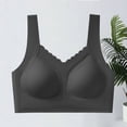 thumbnail image 5 of Zpanxa Wireless Bras for Women Seamless Push-up Wide Straps Lace Trim Everyday Bra Black 38BC, 5 of 5