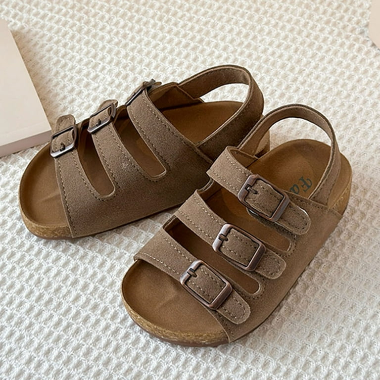 eileial Girls Boys Sandals with Cork Footbed Adjustable Buckle