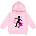thumbnail image 2 of Inktastic Girl Playing Soccer Pink and Yellow Stars Toddler Hoodie, 2 of 4