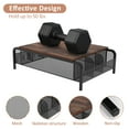 thumbnail image 3 of 16.85" Metal Desk Monitor Stand Riser with Organizer Drawer, Black and Brown Rustic Monitor Riser for Computer, Laptop, Small Printer, 3 of 7