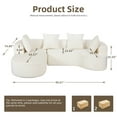 thumbnail image 2 of ALEAVIC Modern Curved Sofa with Pillows, Boucle Fabric Sectional Sofa for Living Room, Beige, 2 of 7