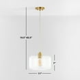 thumbnail image 4 of SAFAVIEH Warden Edison Tungsten Oil Rubbed Bronze Metal Pendant Light with Clear Shade, 4 of 13