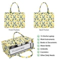 thumbnail image 2 of Large Capacity Tote Bag,Yellow Lemon Fruits GreenLeaves Pattern Handbag Fashion Luxury Tote Bag,15.7"x13"x 5.1" Inches,Laptop Compatible, 2 of 6