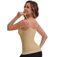 thumbnail image 2 of DARING DIVA Women's Long V-Neck Padded Camisole Seamless Slim Fit Tank 3XL Beige, 2 of 5