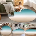 thumbnail image 4 of 7Ft Round Area Rug,Teal Beige Ombre Cream Non-slip Area Rugs Carpet for Living Room/Bedroom/Bathroom/Kitchen,Modern Turquoise Abstract Art Aesthetics Throw Floor Mat Indoor Outdoor Entrance Doormat, 4 of 9