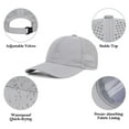 thumbnail image 3 of Holzlrgus Womens Baseball Cap Ponytail Hat Running Hat Men Waterproof Adjustable Breathable Women Sun Hats Visors, 3 of 7