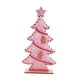 thumbnail image 1 of Decoración de mesa de árbol de Navidad, decoración navideña, artesanía, madera rústica. Rosa, 1 of 4