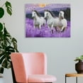 thumbnail image 3 of ZFLMY Horses Field Purple Canvas Wall Art Decor for Home Living Room Bedroom Kitchen Bathroom Office Salon, Ready To Hang Room Home Art Decor 16x12in, 3 of 6