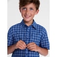 thumbnail image 4 of Wonder Nation Boys' Button Front Cotton Shirt with Short Sleeves, Sizes 4-18 & Husky, 4 of 8